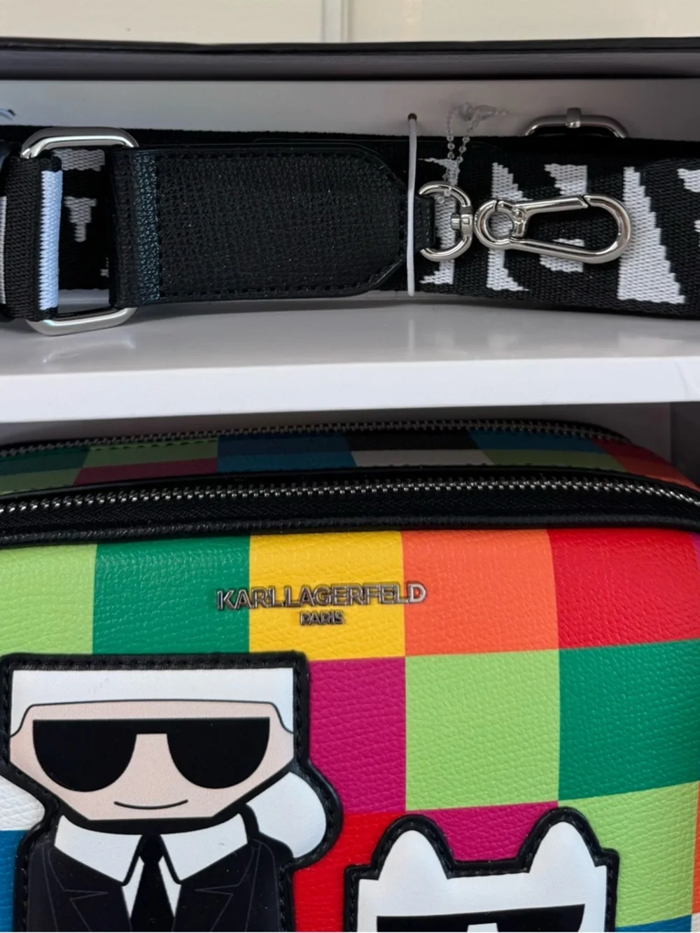 Karl Lagerfeld Multicolor Graphic Camera Bag - Picture 3 of 4